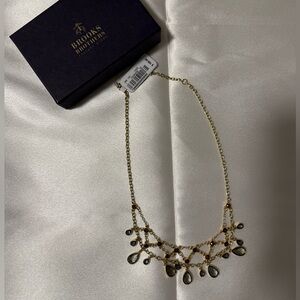 Brooks Brothers Gold Necklace with Green Accents